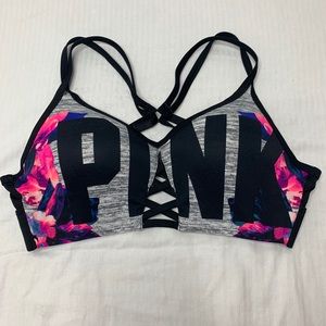 (PINK) Strapy sports bra